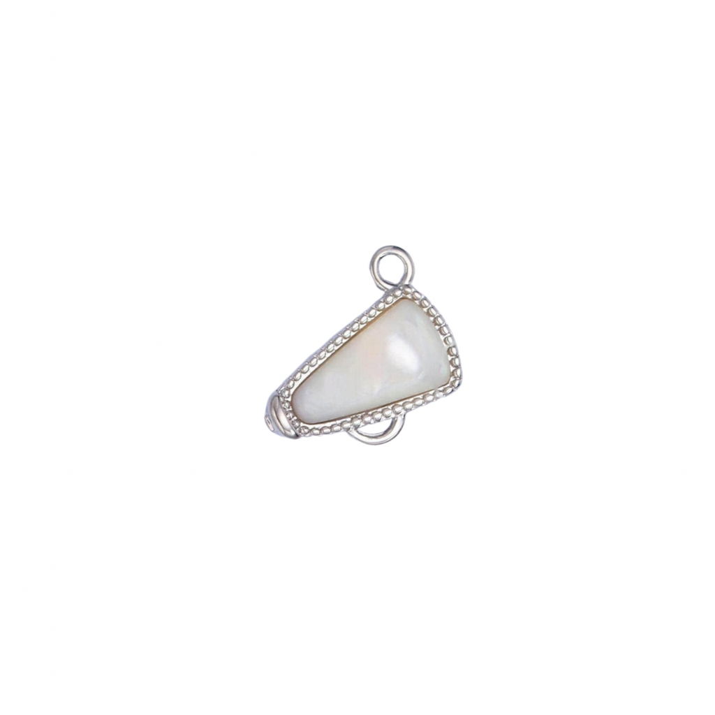 SILVER PEARL MEGAPHONE CHARM