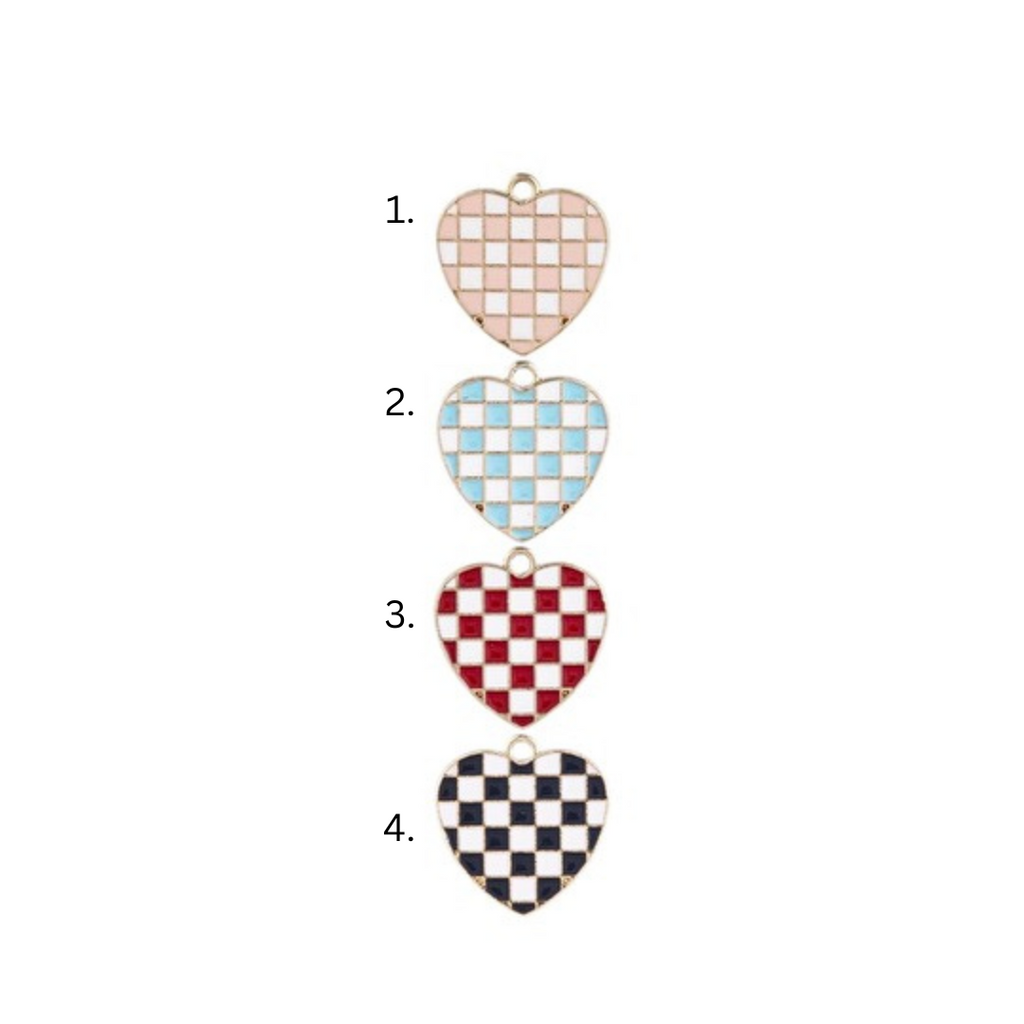 CHECKERED HEART CHARMS