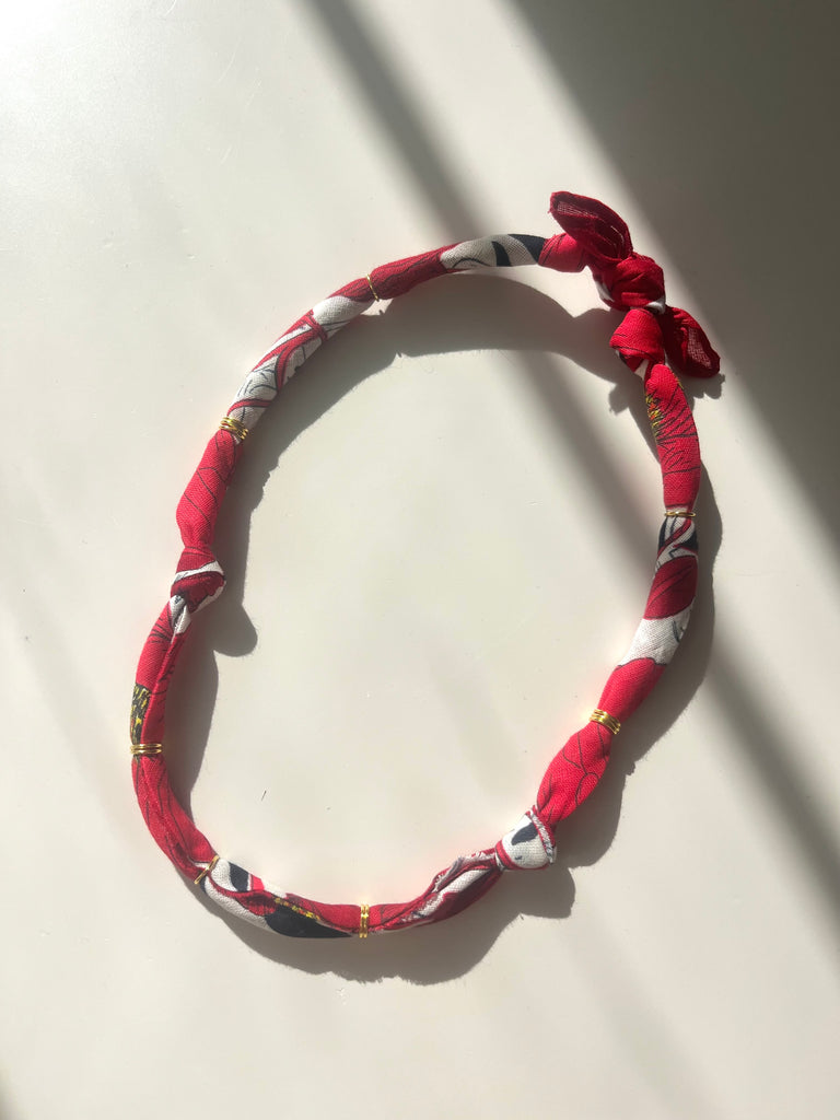 RED FLORAL BANDANA